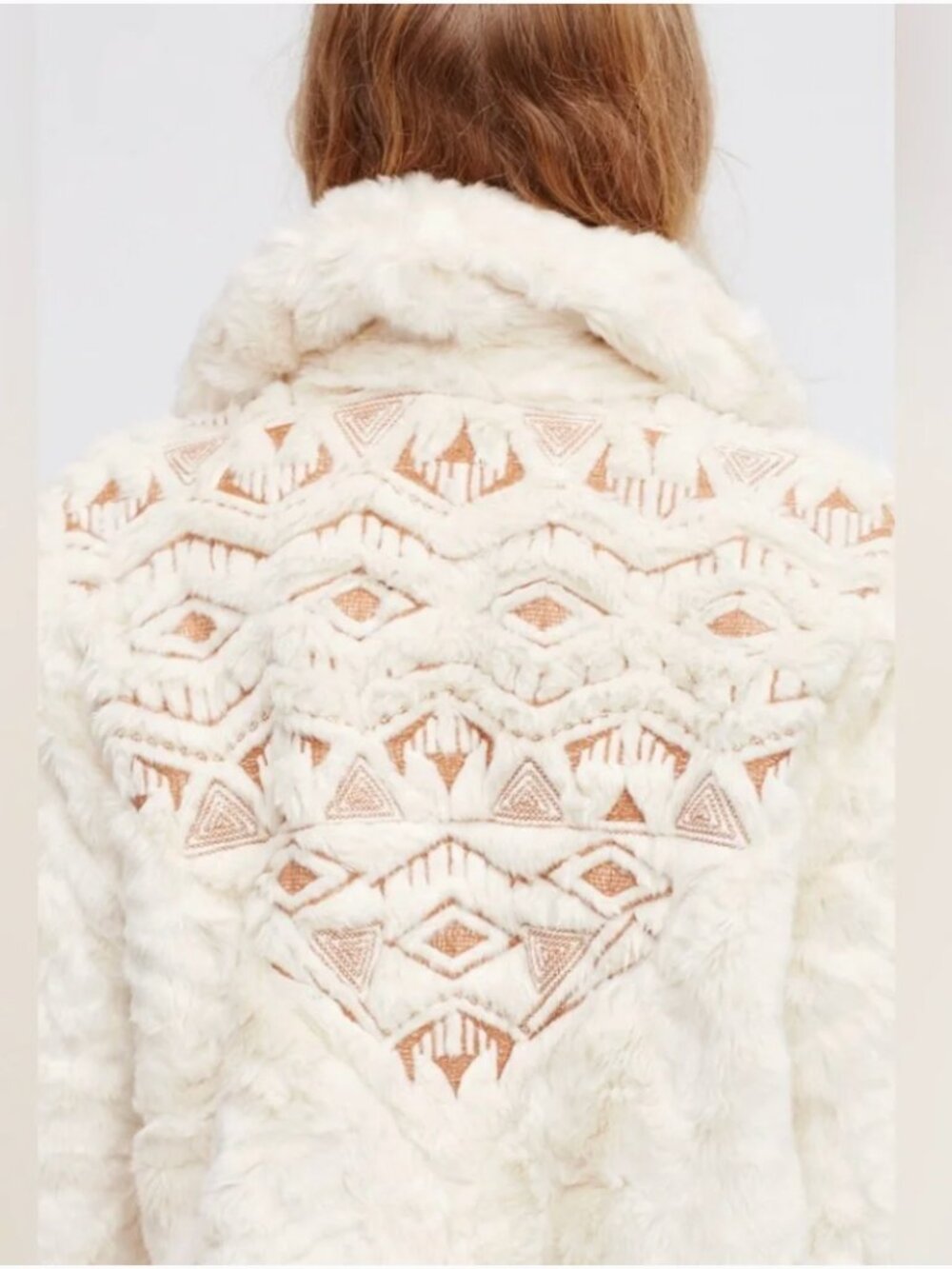 Free People Embroidered Cascade Fur Jacket - Great condition!!! - Picture 5 of 10